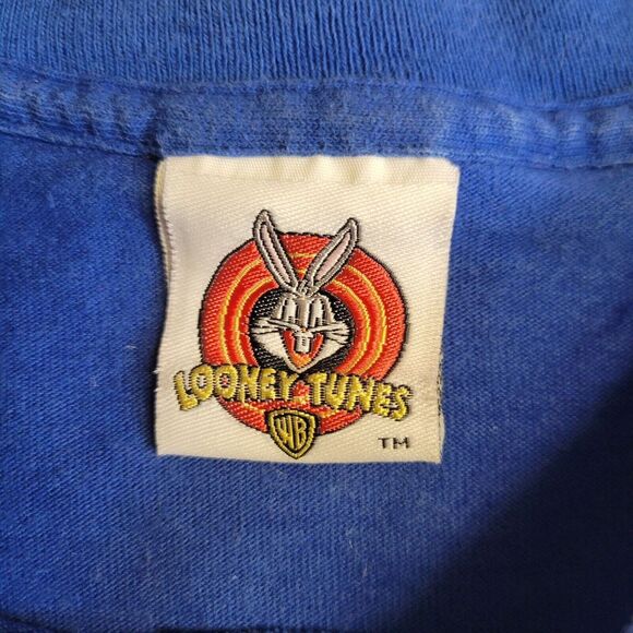 Vintage 90s Looney Tunes Tweety Bird‎ Graphic Print T Shirt Whatever Large Blue - Picture 7 of 14